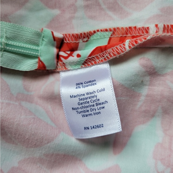 NWOT Sail to Sable Green Coral Red Floral with Monkeys Long Sleeve Tunic Dress - Picture 9 of 9